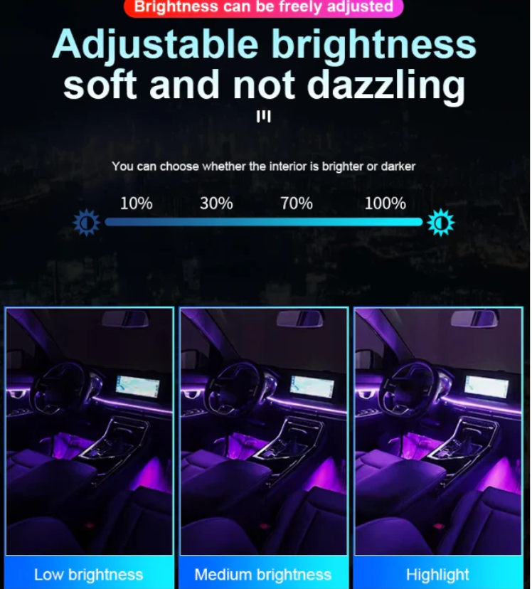 LED Φωτισμός Αυτοκινήτου Ambient Light Kit (10 τμχ) με Bluetooth-App & Αισθητήρα Ήχου