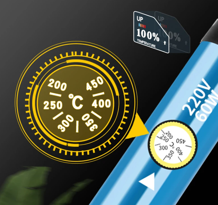 Κολλητήρι 60W 220V με 5 Μύτες, Σύρμα Κόλλησης και Βάση Στήριξης