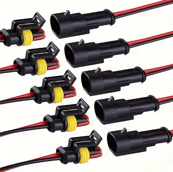 Φίσες Στεγανές Αυτοκινήτου 2 Pin 2.8mm – Σετ 10 Τεμαχίων Αδιάβροχων Συνδέσμων