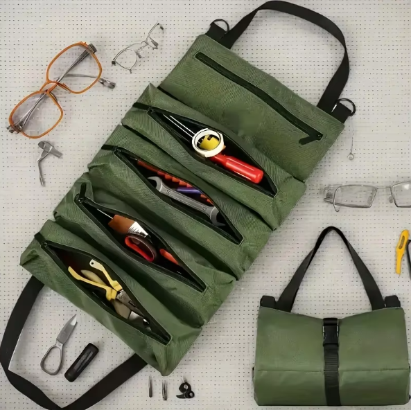 Αναδιπλούμενη Θήκη Εργαλείων Ρολό με Πολλαπλές Θέσεις και Φερμουάρ