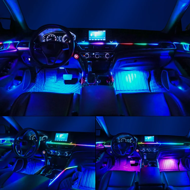 LED Φωτισμός Αυτοκινήτου Ambient symphony Light Kit (6 τμχ) με Bluetooth-App & Αισθητήρα Ήχου