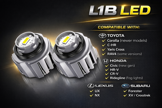 MAXGTRS L1B LED Λάμπες προβολέα Ομίχλης για TOYOTA / HONDA / DAIHATSU – 6000K Λευκό Φως | 4800lm