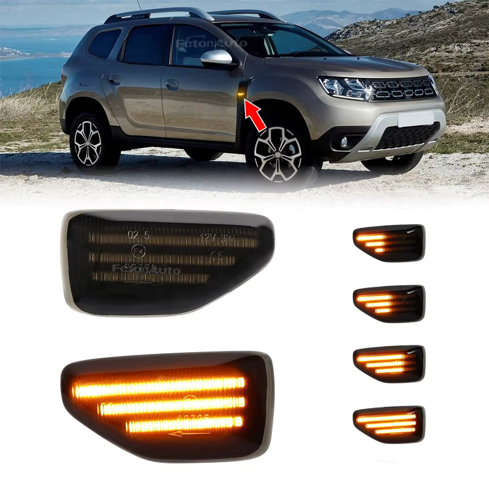 Φλας Led Dynamic για DACIA/RENAULT- 2 Τμχ SMOKED