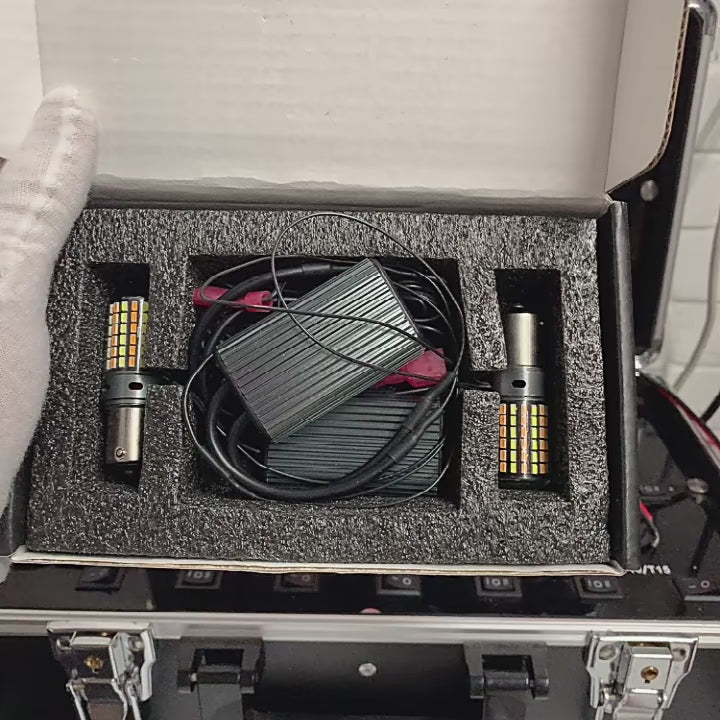 LED Φλας & Ημερήσια Φώτα DRL -  BAU15S – Υψηλή Φωτεινότητα 2880 LM , CANBUS 12V - 2τμχ