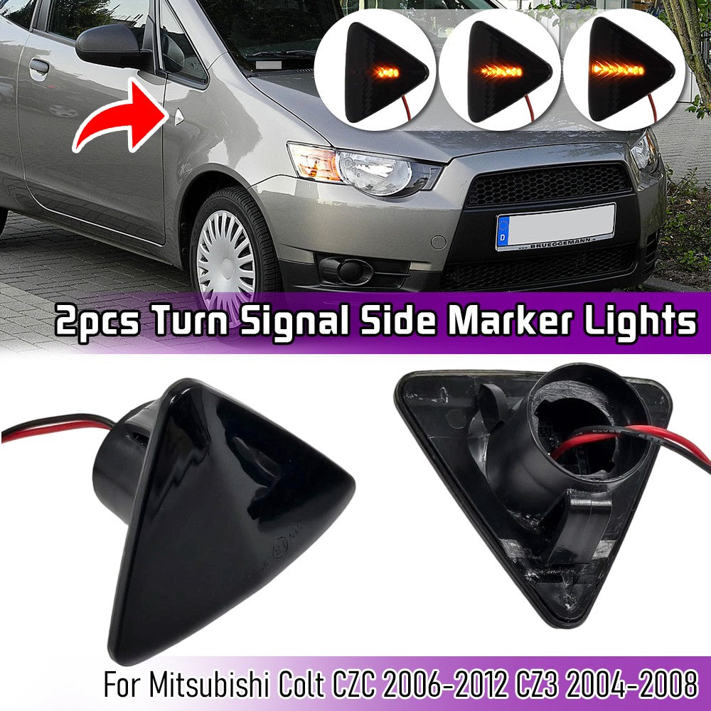 Φλας Led Dynamic για MITSUBISHI COLT- 2 Τμχ SMOKED
