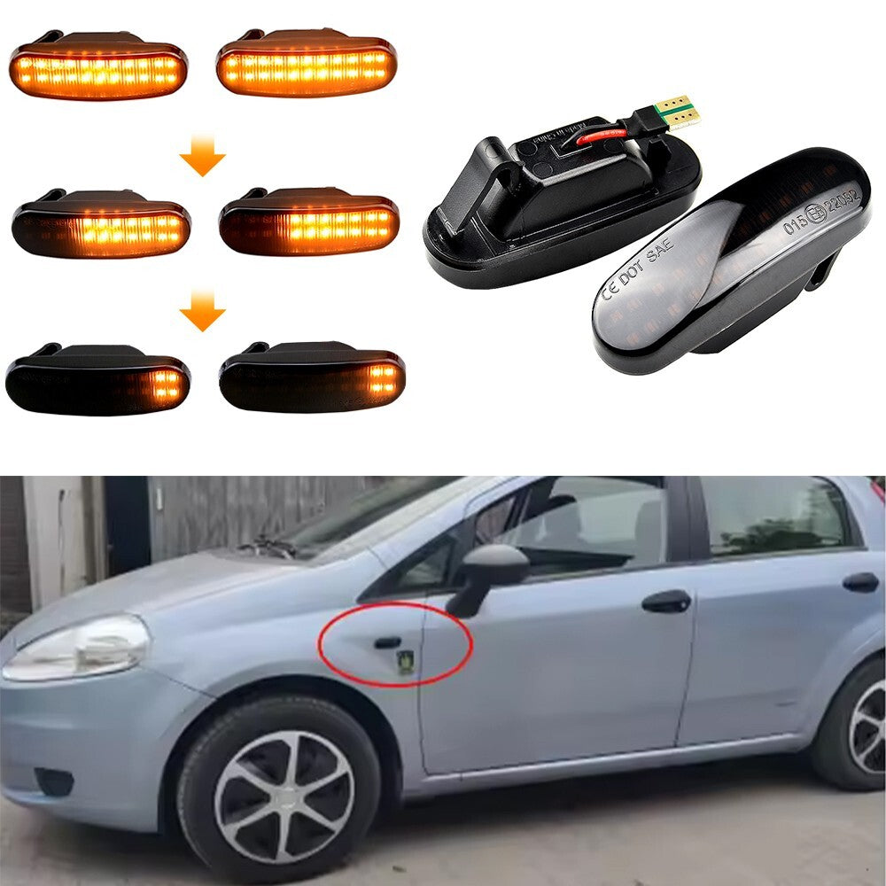 Φλας Led Dynamic για FIAT/PEUGEOT/CITROEN- 2 Τμχ SMOKED